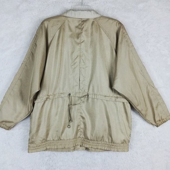 Outbrook Womens Jacket Windbreaker Gold Lightweight Snap Front Collared Plus 1X - Picture 2 of 13